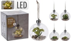 Květina ve skleněné kouli LED Dekorace s LED osvětlením