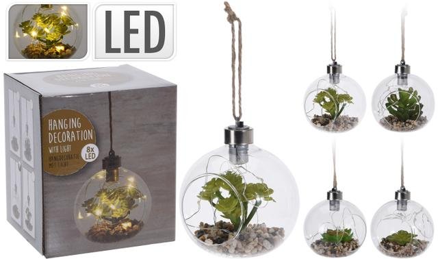 Květina ve skleněné kouli LED - Dekorace s LED osvětlením