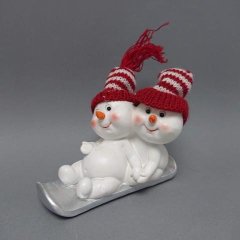 Sněhuláci v kulichu na bobech Vánoční dekorace