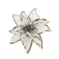 Dekor. květ 20cm, stříbrný X0992 Umělé květiny