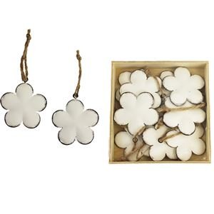 Kovové květy bílé, 10 ks K0414 - Kovové, dřevěné a skleněné dekorace