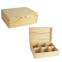 Dřevěná krabička na čaj 097037 Dekorační doplňky - Kuchyně a jídelna - Nádobí - Potravinové dózy