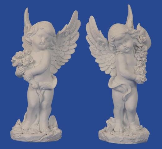 Anděl bílý stojící velký - Polystonové a keramické figurky