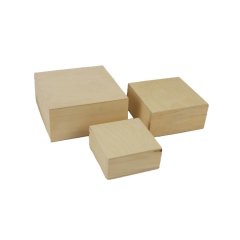 Sada dřevěných boxů, 3ks 097072 Nábytek - Bytové doplňky a dekorace - Doplňky do ložnice - Úložné boxy