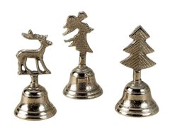 Vánoční zvonek kovový Kovové, dřevěné a skleněné dekorace