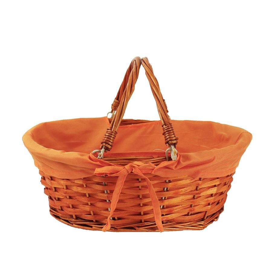 košík se dvěma uchy oranžový P0068/O - Proutí, bambus a proutěné zboží