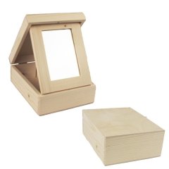 Dřevěný box se zrcadlem 097094 Nábytek - Bytové doplňky a dekorace - Doplňky do ložnice - Úložné boxy