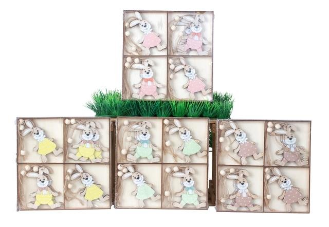 Ozdoba králík dřevo sd 12ks - Poslední naskladněné zboží - dekorace, umělé květiny, bytové a kuchyňské doplňky, dřevěné dekorace, proutí