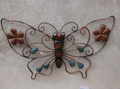 Motýl kov s kamínky střední Zahrada - Poslední naskladněné zboží - dekorace, umělé květiny, bytové a kuchyňské doplňky, dřevěné dekorace, proutí