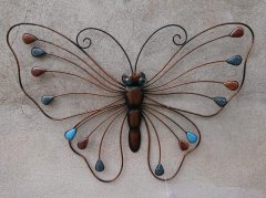 Motýl kov s kamínky velký Zahrada - Poslední naskladněné zboží - dekorace, umělé květiny, bytové a kuchyňské doplňky, dřevěné dekorace, proutí