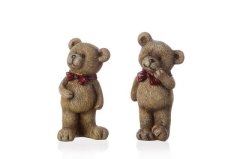 Medvěd s mašlí stojící menší Polystonové a keramické figurky