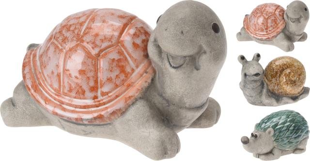 Šnek,želva, ježek glazované větší - Polystonové a keramické figurky