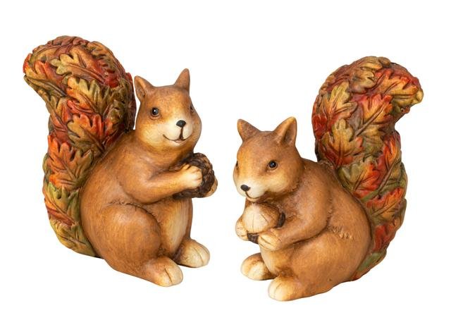 Veverka podzimní design větší - Polystonové a keramické figurky
