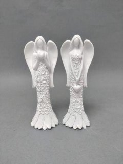 Anděl bílý květinové šaty 15cm