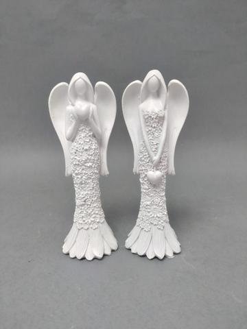 Anděl bílý květinové šaty 15cm - Polystonové a keramické figurky