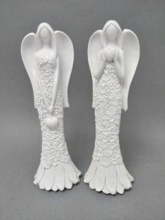 Anděl bílý květinové šaty 20cm