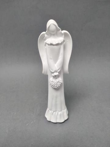 Anděl s květinovým srdcem 15cm - Polystonové a keramické figurky