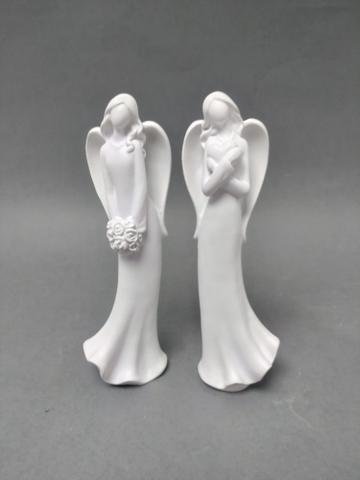 Anděl se srdcem a květinou 15cm - Polystonové a keramické figurky
