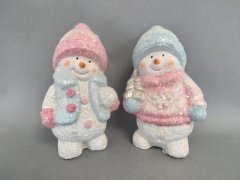 Sněhulák růžovomodrý Polystonové a keramické figurky
