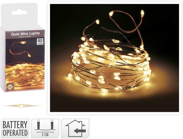 Řetěz 80 LED teplé světlo - Dekorační doplňky, bytové doplňky, hrnky, proutí, dárkové tašky