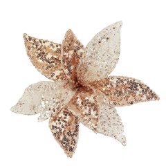 Dekor. květ 20cm, růžový X1660/2 Hobby - Vánoční dekorace