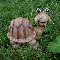 Želva design dřevo větší Polystonové a keramické figurky