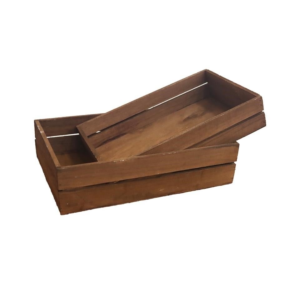 Dřevěná bedýnka 2 ks D3579/S2 - Krabičky, stojánky a zásobníky