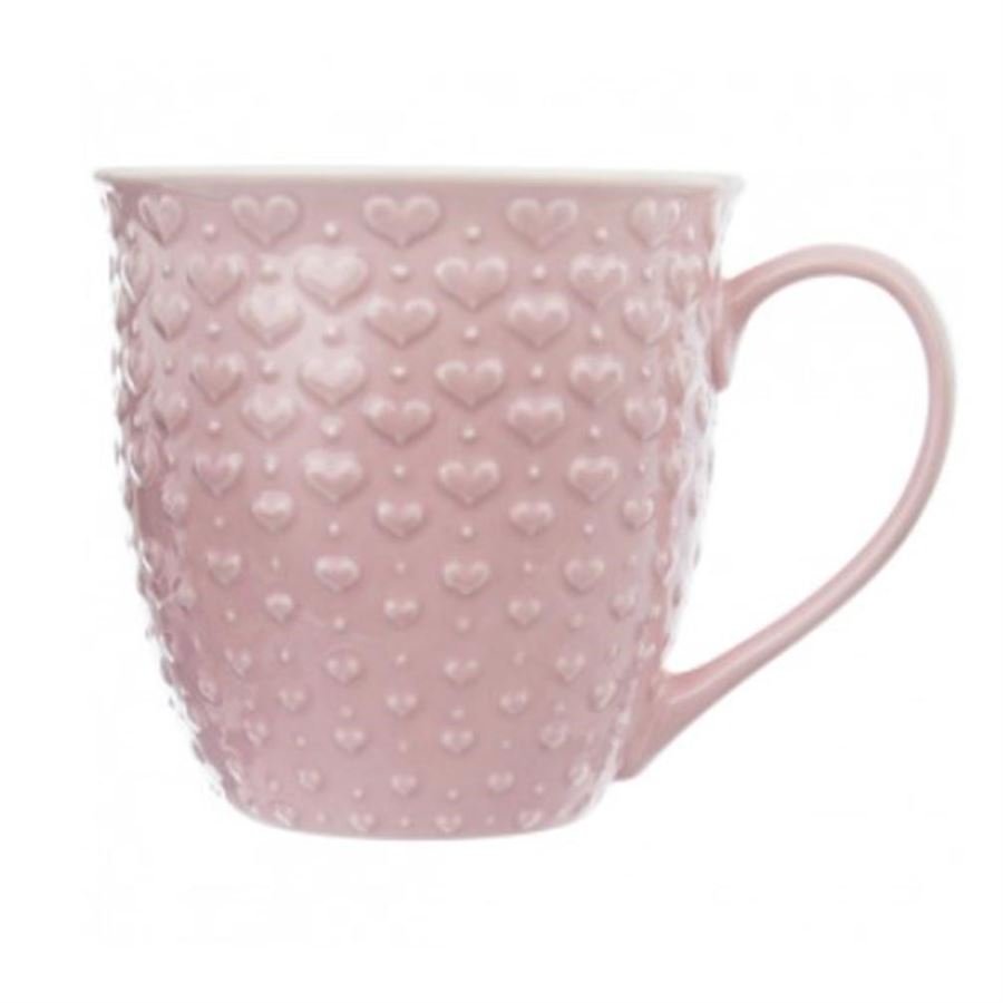 Hrnek Srdce růžová O0218 - Keramika a porcelán
