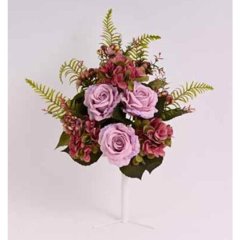 kytice růží, hortenzie horizontální 60 cm, fialová Jarní dekorace, dekorace na Velikonoce, jarní a velikonoční figurky, jarní umělé květiny - Závěsy - Květiny