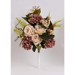 kytice růží, hortenzie horizontální 60 cm, růžová Jarní dekorace, dekorace na Velikonoce, jarní a velikonoční figurky, jarní umělé květiny - Závěsy - Květiny
