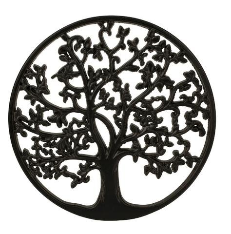 Strom v kruhu dřevěný černý - umělé květiny