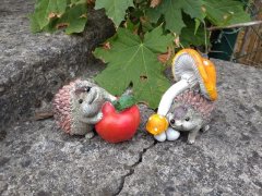 Ježek poly s houbou a jablkem PODZIM, DÝNĚ - podzimní figurky a dekorace - dýně