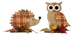 Sova + ježek podzimní větší PODZIM, DÝNĚ - podzimní figurky a dekorace - dýně