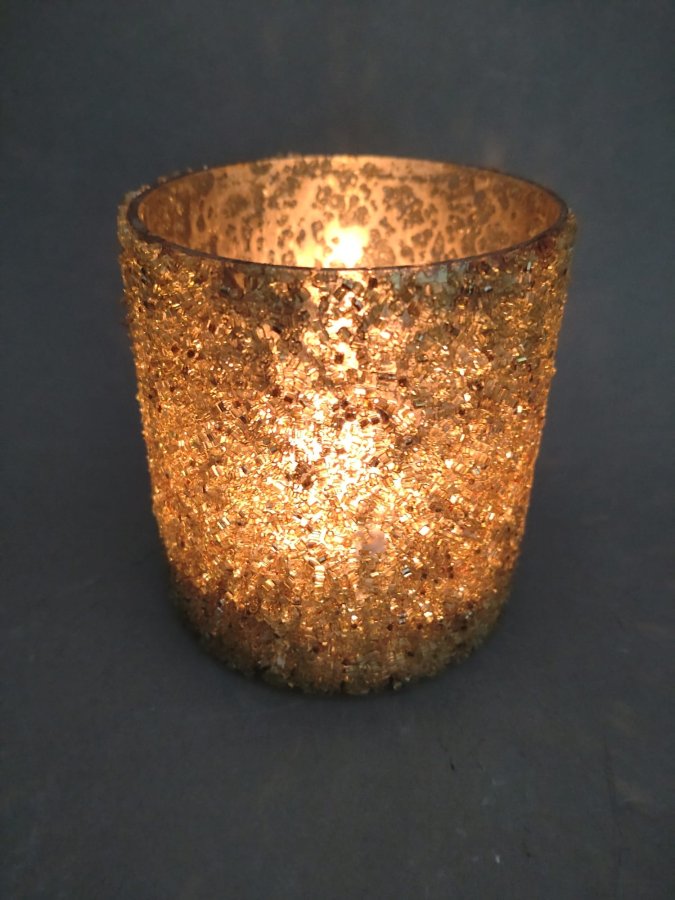 Kalíšek na svíčku zlatý velký - dekorace, hrnky, vázy, tašky