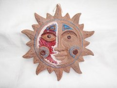 Slunce keramika hnědé se sklíčky