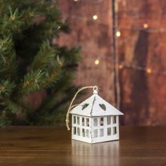 Domeček s LED osv. K1986 Vánoce - vánoční figurky, andílci, dekorace, vánoční ozdoby, tašky, svíčky a svícny - Svítidla - Svícny