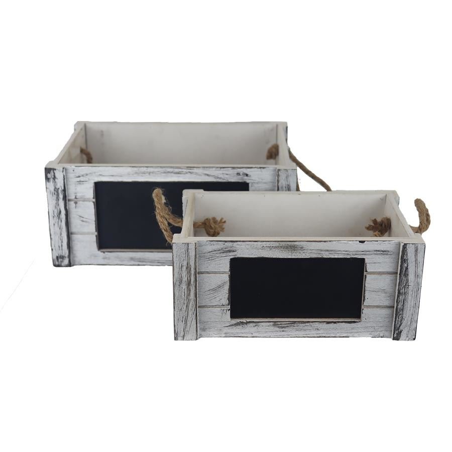 Dřevěná bedýnka s plastem, S/2 D6221 - Krabičky, stojánky a zásobníky