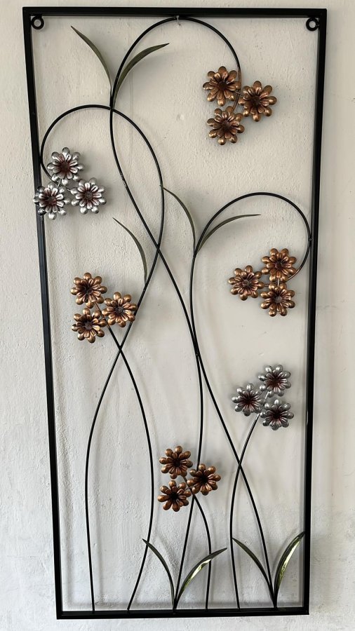 Závěsná dekorace kov květiny