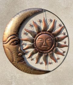 Dekorace kov slunce+měsíc střední