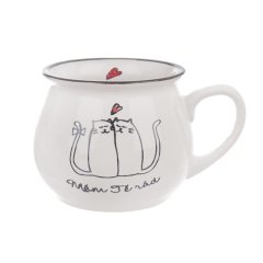 Hrnek kočky s nápisem MÁM TĚ RÁD O0026 Keramika a porcelán