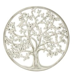 Strom v kruhu dřevěný bílý Kov - figurky, zahrada, květináče, pokladničky - dekorace, hrnky, vázy, tašky