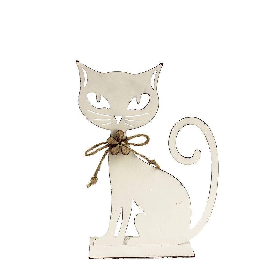 Kočka kovová malá K0897/1 - Kovové, dřevěné a skleněné dekorace