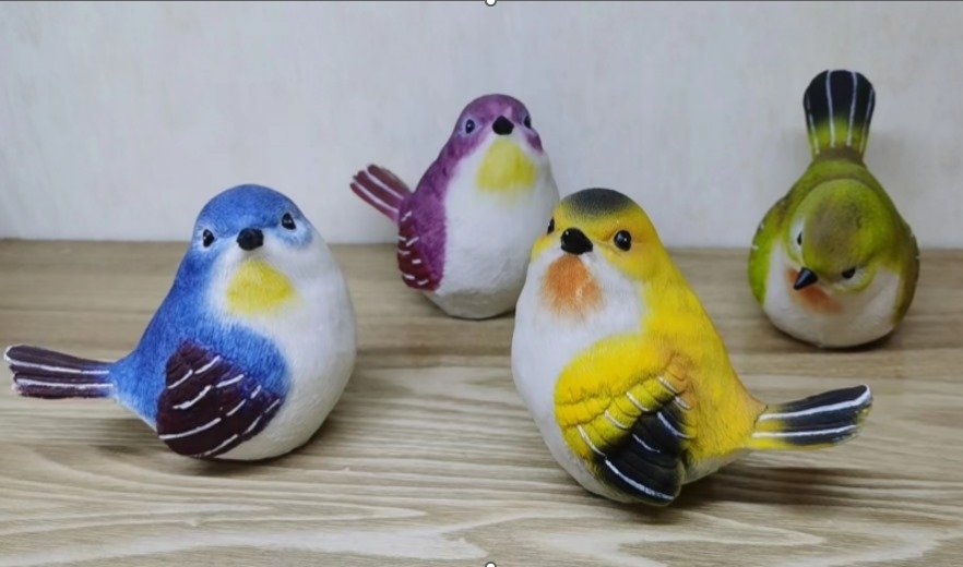 Ptáček barevný polyston - dekorace, hrnky, vázy, tašky