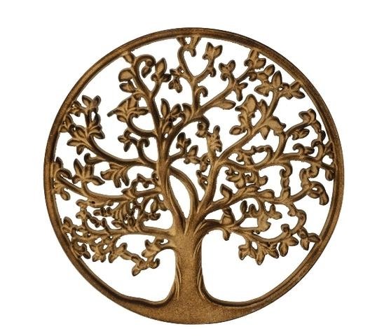 Strom v kruhu dřevěný hnědý - umělé květiny