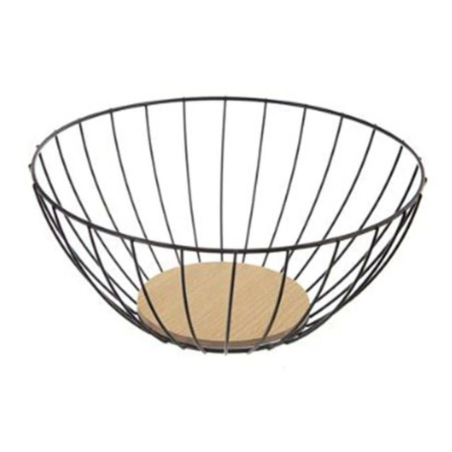 Košík na ovoce kov/dřevo RADKA O0265 - Proutí, bambus a proutěné zboží