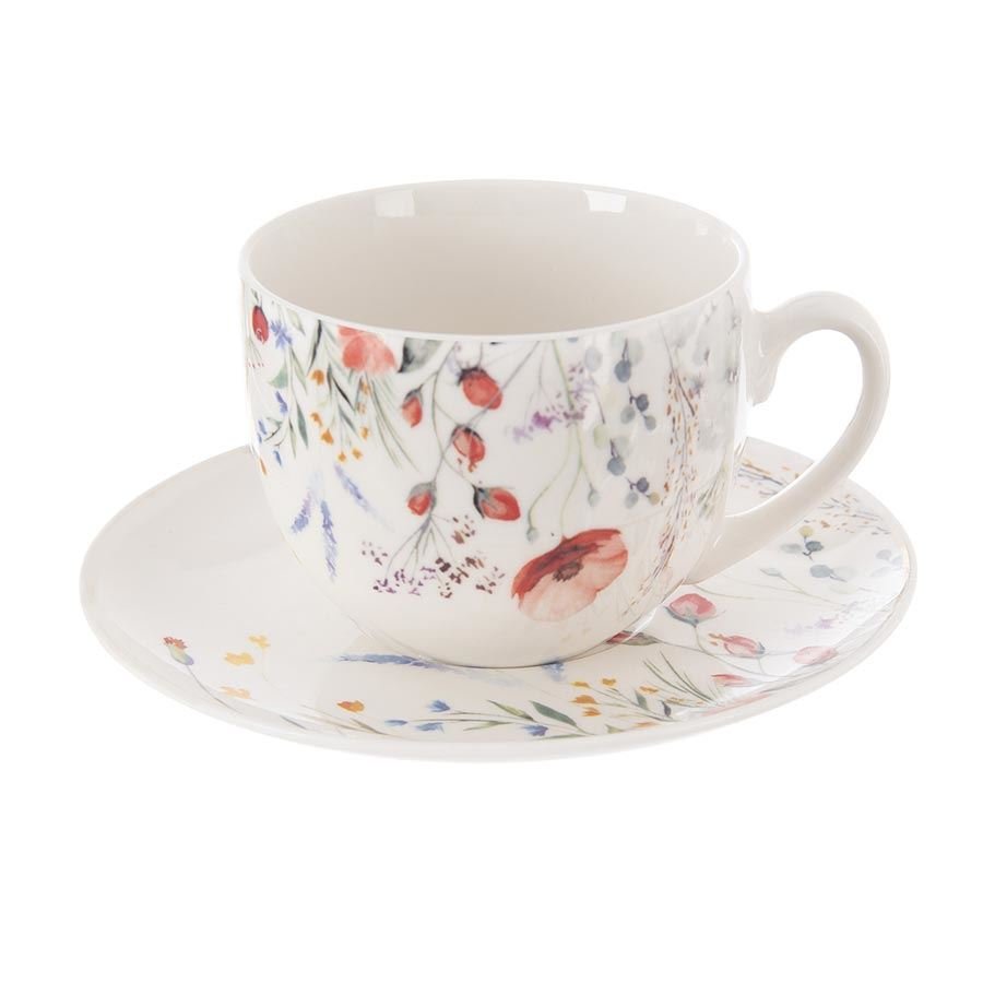 Hrnek porcelánový + podšálek MÁK 0,28 l O0487 - Keramika a porcelán