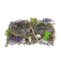 Dekorace na 2 svíčky P1126 Nábytek - Bytové doplňky a dekorace - Vůně do bytu a svíčky - Svícny