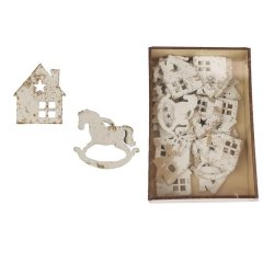 Dekorační přízdoby, 24 ks D4577 Nábytek - Bytové doplňky a dekorace - Sváteční dekorace - Vánoční dekorace