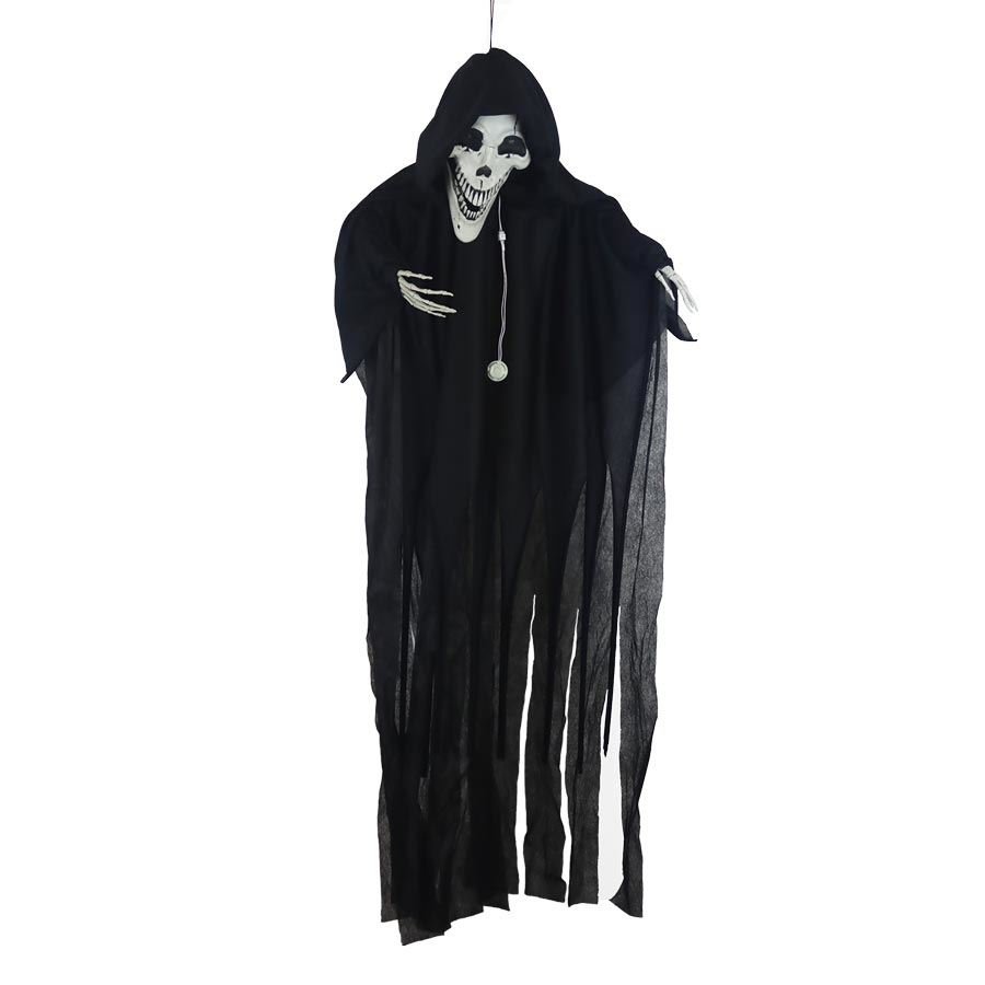 Nábytek - Bytové doplňky a dekorace - Sváteční dekorace - Vánoční dekorace - Halloween černý závěsný duch s LED X5893 Halloween černý závěsný duch s LED X5893 - Vánoční dekorace