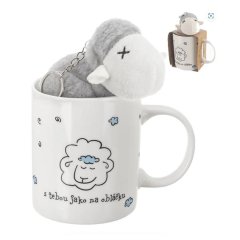 Hrnek porcelánový + hračka ovečka 0,39 l O0320